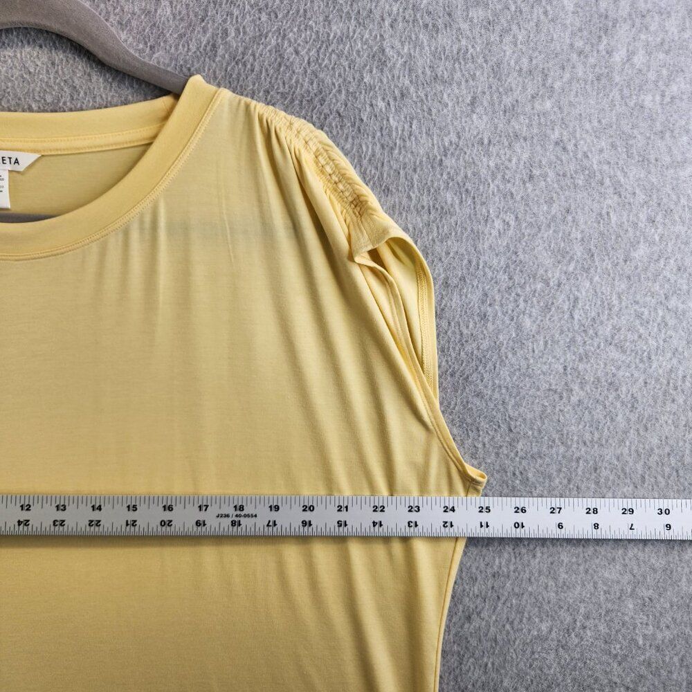 Athleta Light Yellow Short Sleeve Draped Tee - Picture 8 of 14